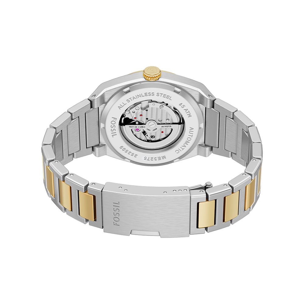 Relógio Fossil Masculino Everett Bicolor - ME3275/1AN Prata/Dourado 7