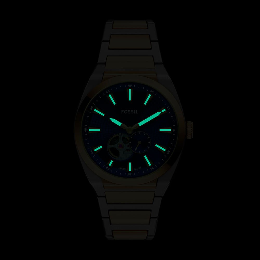 Relógio Fossil Masculino Everett Bicolor - ME3275/1AN Prata/Dourado 8