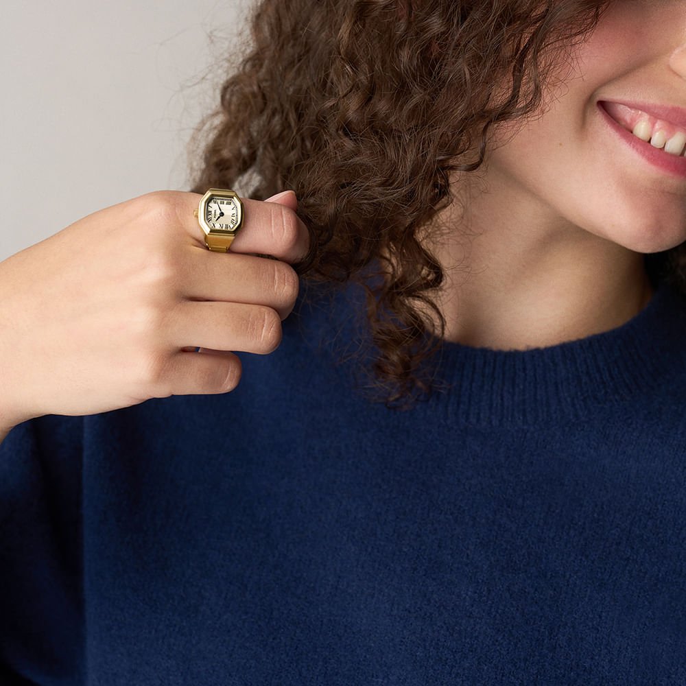 Relógio Fossil Feminino Harlow Dourado - ES5446/1BN Dourado 9