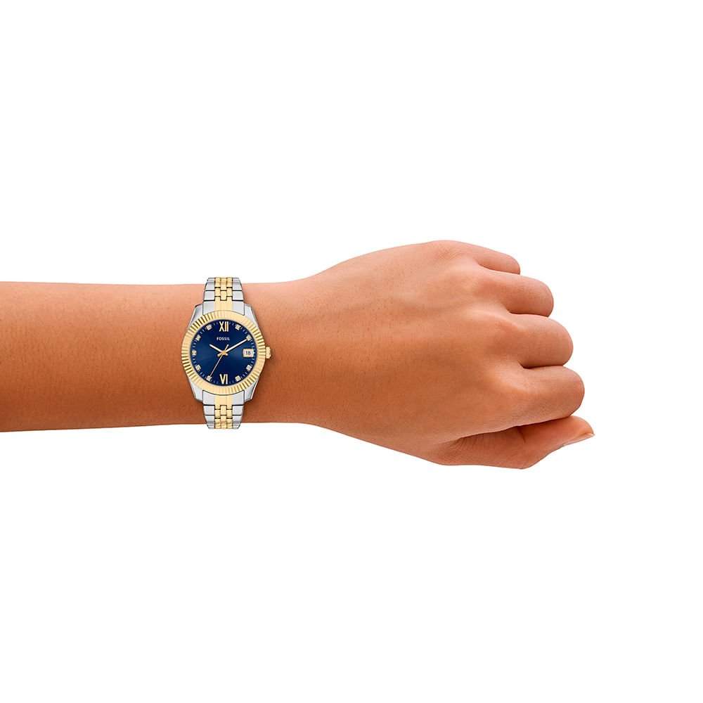 Relógio Fossil Feminino Scarlette Bicolor - ES5443/1AN Prata/Dourado 7