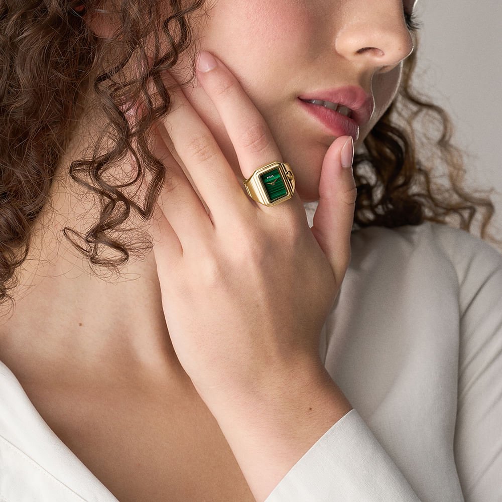 Relógio Anel Fossil Feminino Raquel Dourado - ES5448/1VN Dourado 8