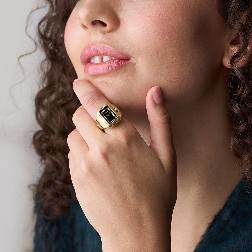 Relógio Anel Fossil Feminino Raquel Dourado - ES5447/1PN Dourado 8