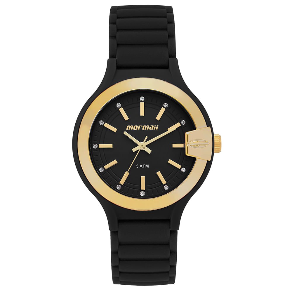 Relógio Mormaii Feminino Luau Preto - MO2036JU/8P Dourado 2