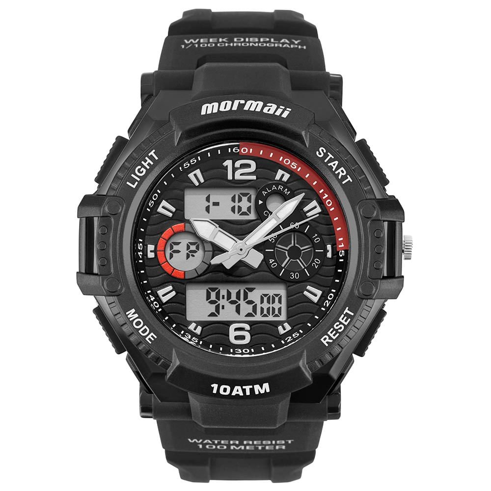 Relógio Mormaii Masculino Action Preto - MOM8032P/8R Preto 2