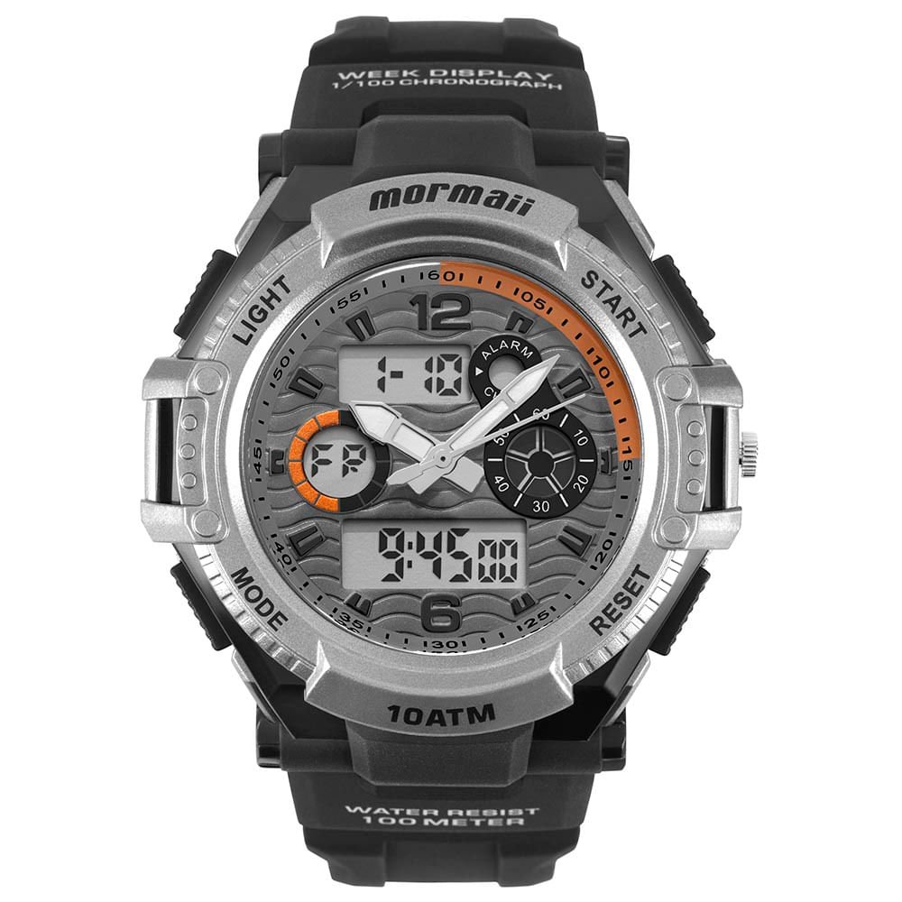 Relógio Mormaii Masculino Action Grafite - MOM8032F/8L Prata 2