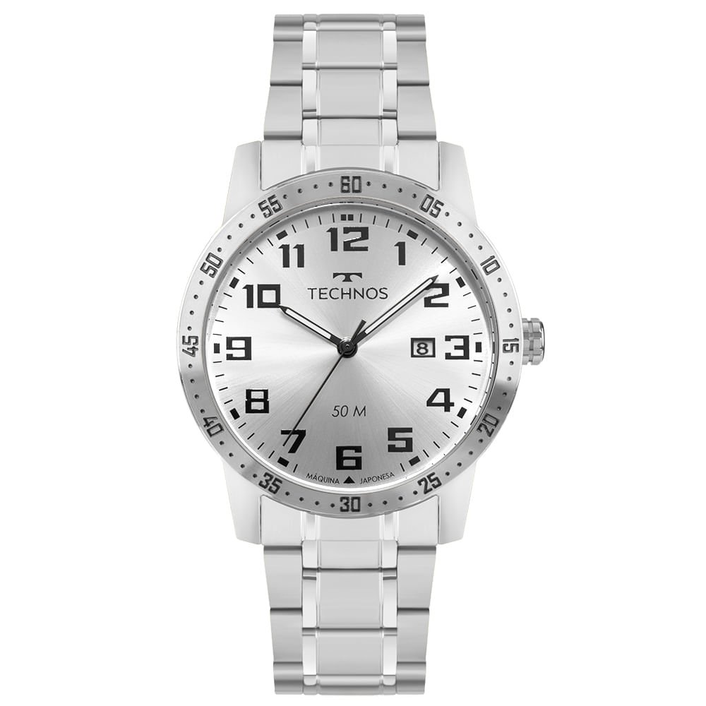 Relógio Technos Masculino Militar Prata - 2115UAR/1K