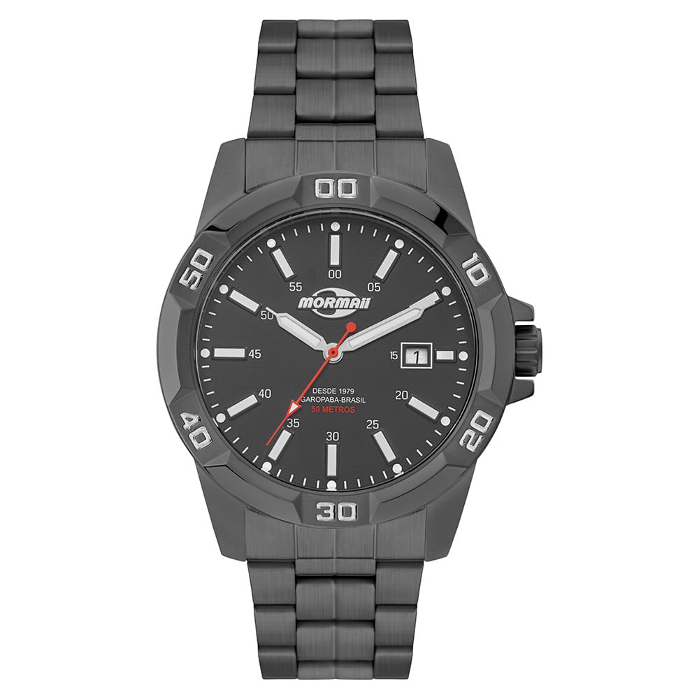 Relógio Mormaii Masculino Steel Basic Grafite - MO2317AH/1C Cinza 2