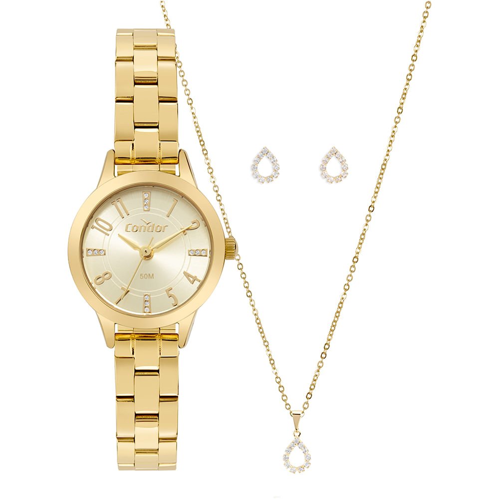 Kit Relógio Condor Feminino Mini Dourado - CO2035NWM/K4K Dourado 2