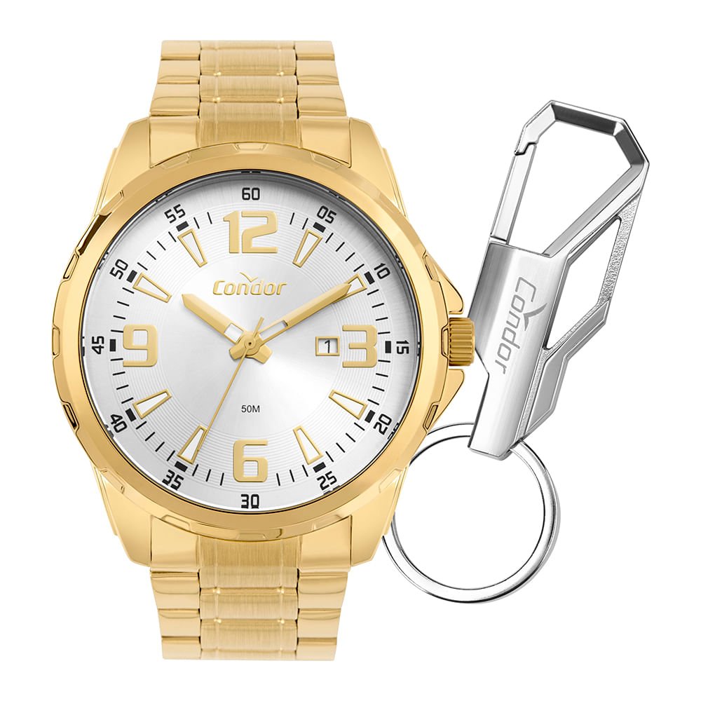 Kit Relógio Condor Masculino Drive Dourado - CO2115NCN/K4K Dourado 2