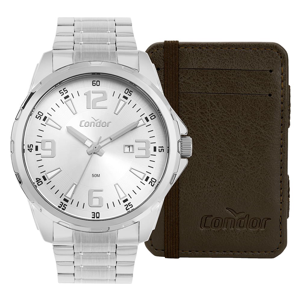 Kit Relógio Condor Masculino Drive Prata - CO2115NCO/K4K Prata 2