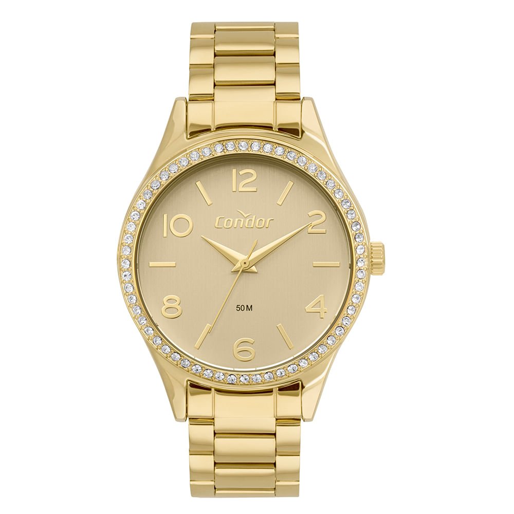 Relógio Condor Feminino Brilho Dourado - CO2035NWW/4X