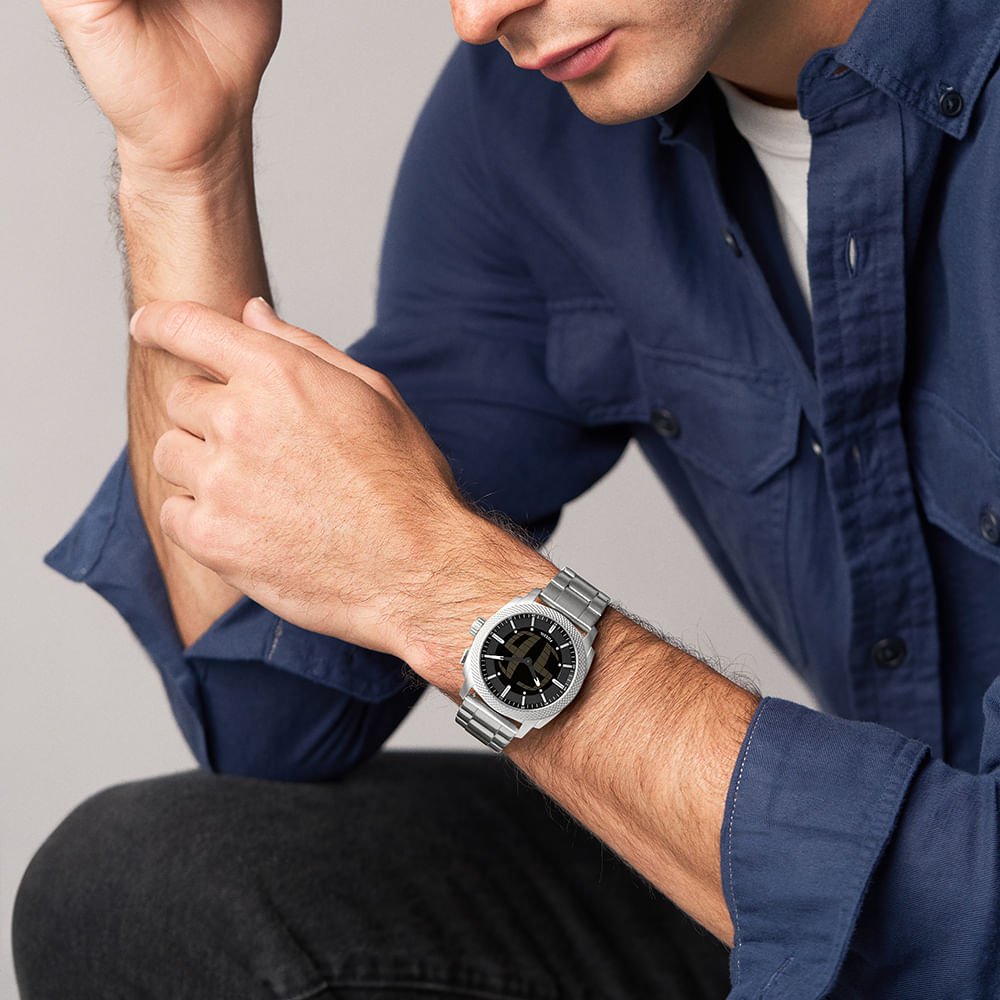 Relógio Fossil Masculino Machine Big Tic Prata - FS6155/1PN Prata 2