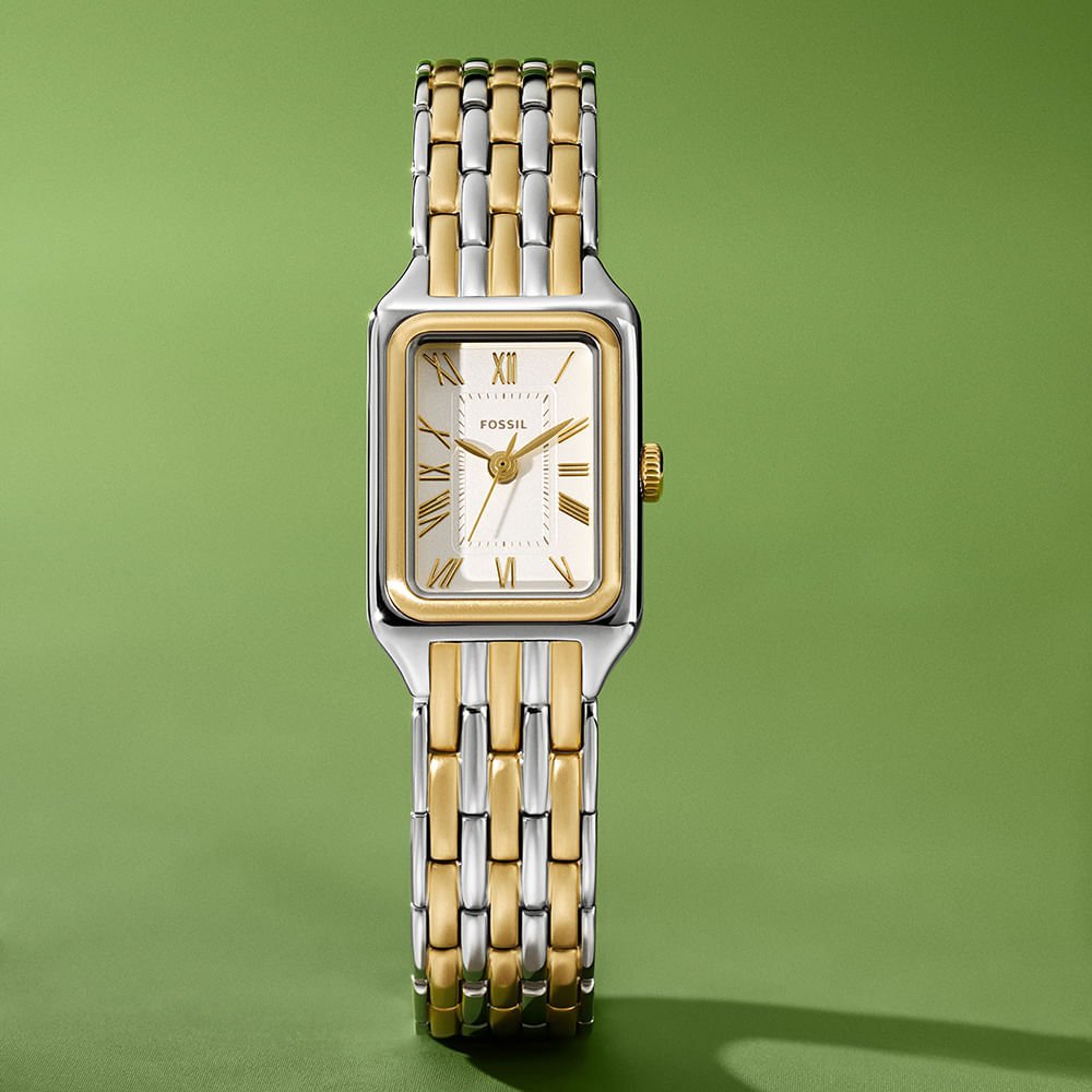 Relógio Fossil Feminino Raquel Bicolor - ES5468/1BN Dourado 12