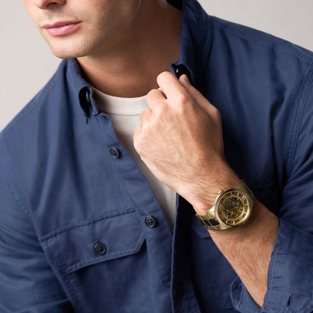 Relógio Fossil Masculino Townsman Dourado - ME3280/1DN Dourado 12