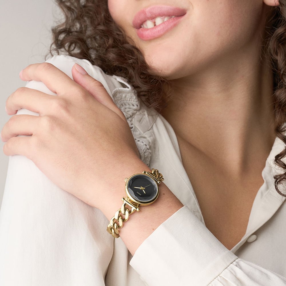 Relógio Fossil Feminino Carlie Dourado - ES5440/1PN Dourado 8