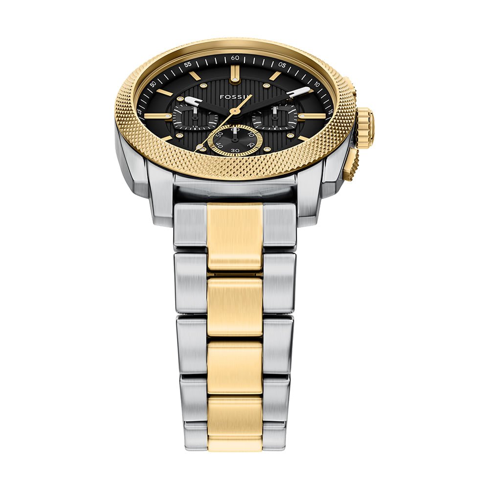 Relógio Fossil Masculino Machine Bicolor - FS6159/1PN Prata/Dourado 3