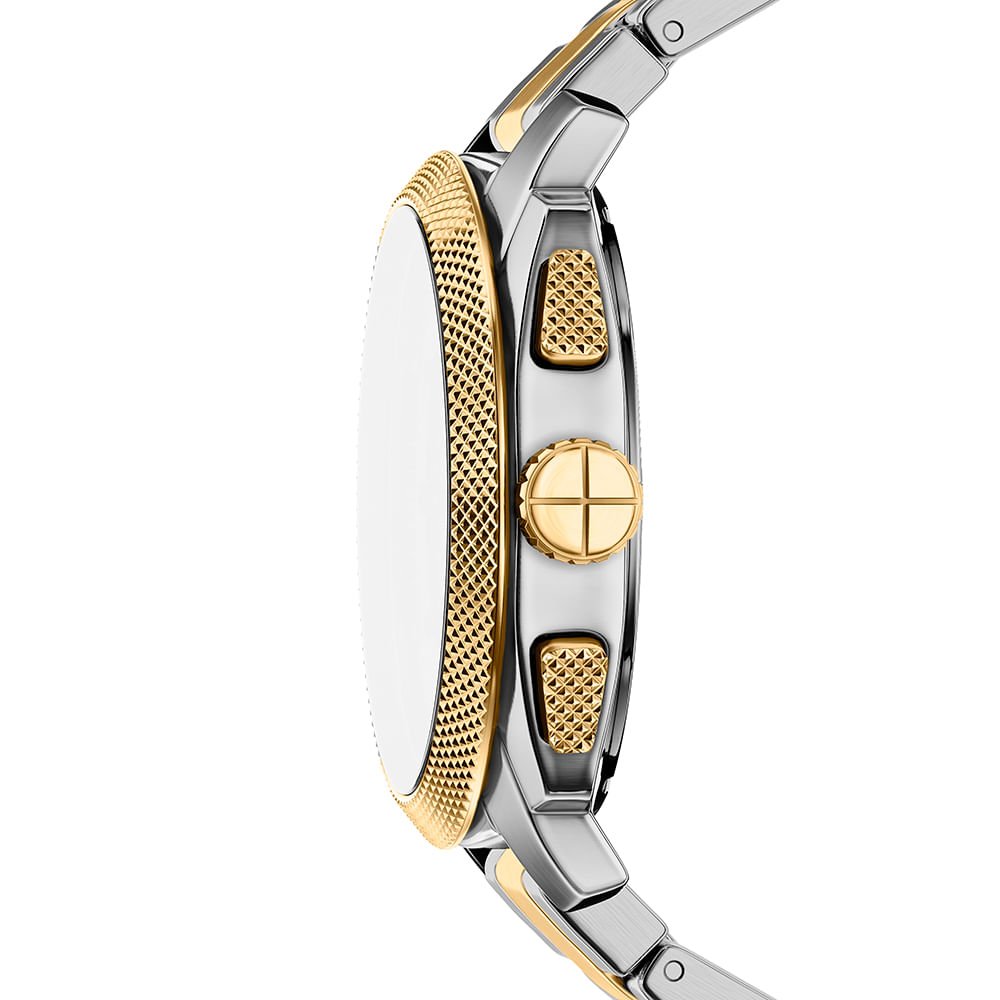 Relógio Fossil Masculino Machine Bicolor - FS6159/1PN Prata/Dourado 5