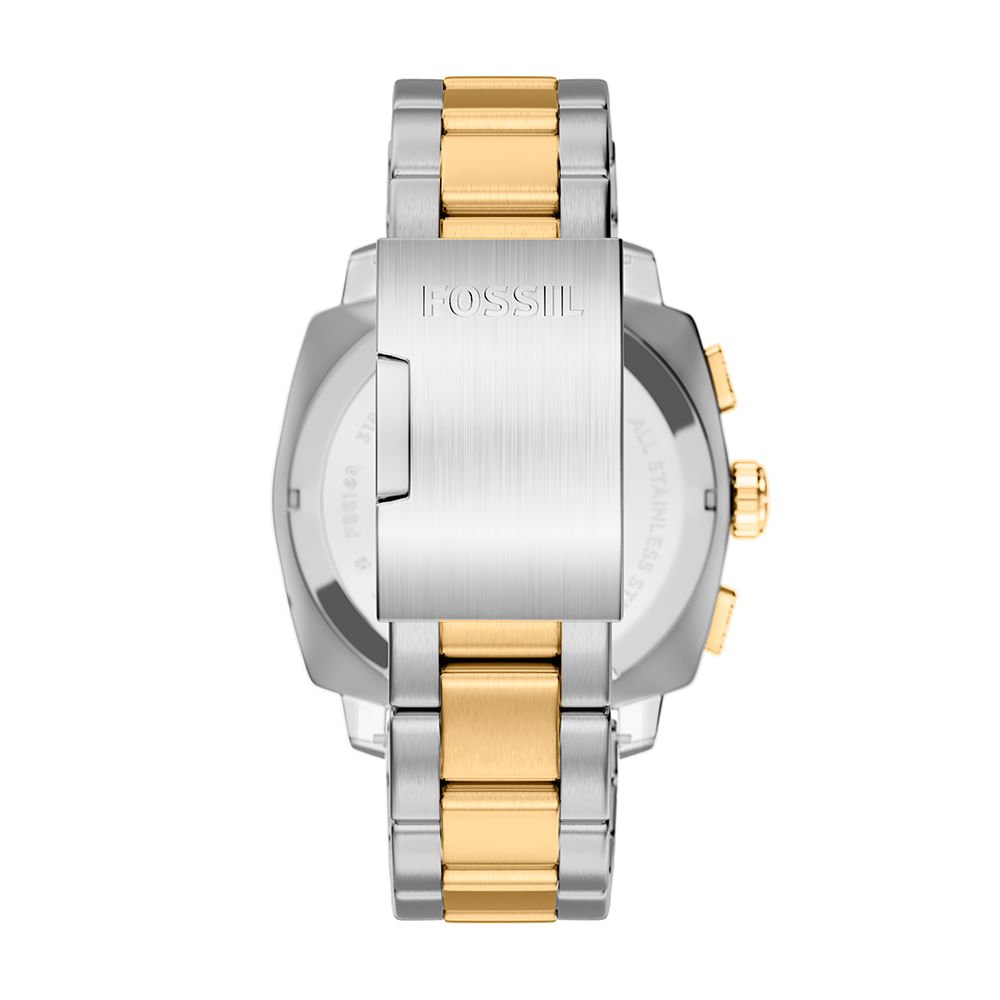 Relógio Fossil Masculino Machine Bicolor - FS6159/1PN Prata/Dourado 6