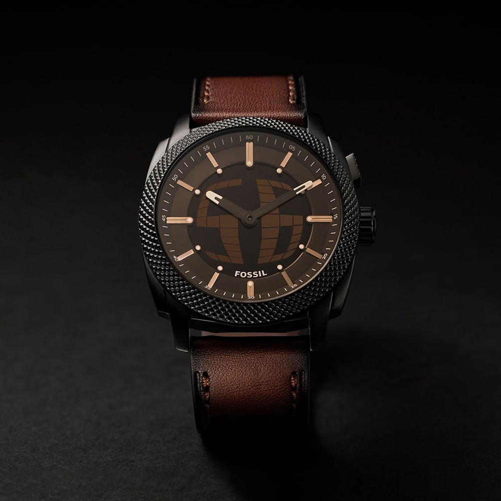 Relógio Fossil Masculino Machine Big Tic Grafite - FS6165/0MN Preto 10