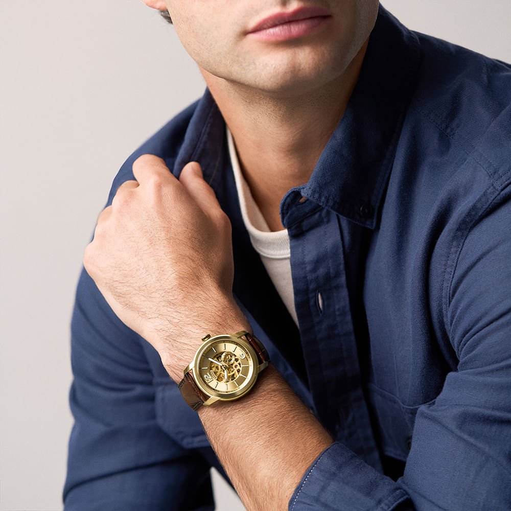 Relógio Fossil Masculino Heritage Dourado - ME3279/0DN Dourado 2