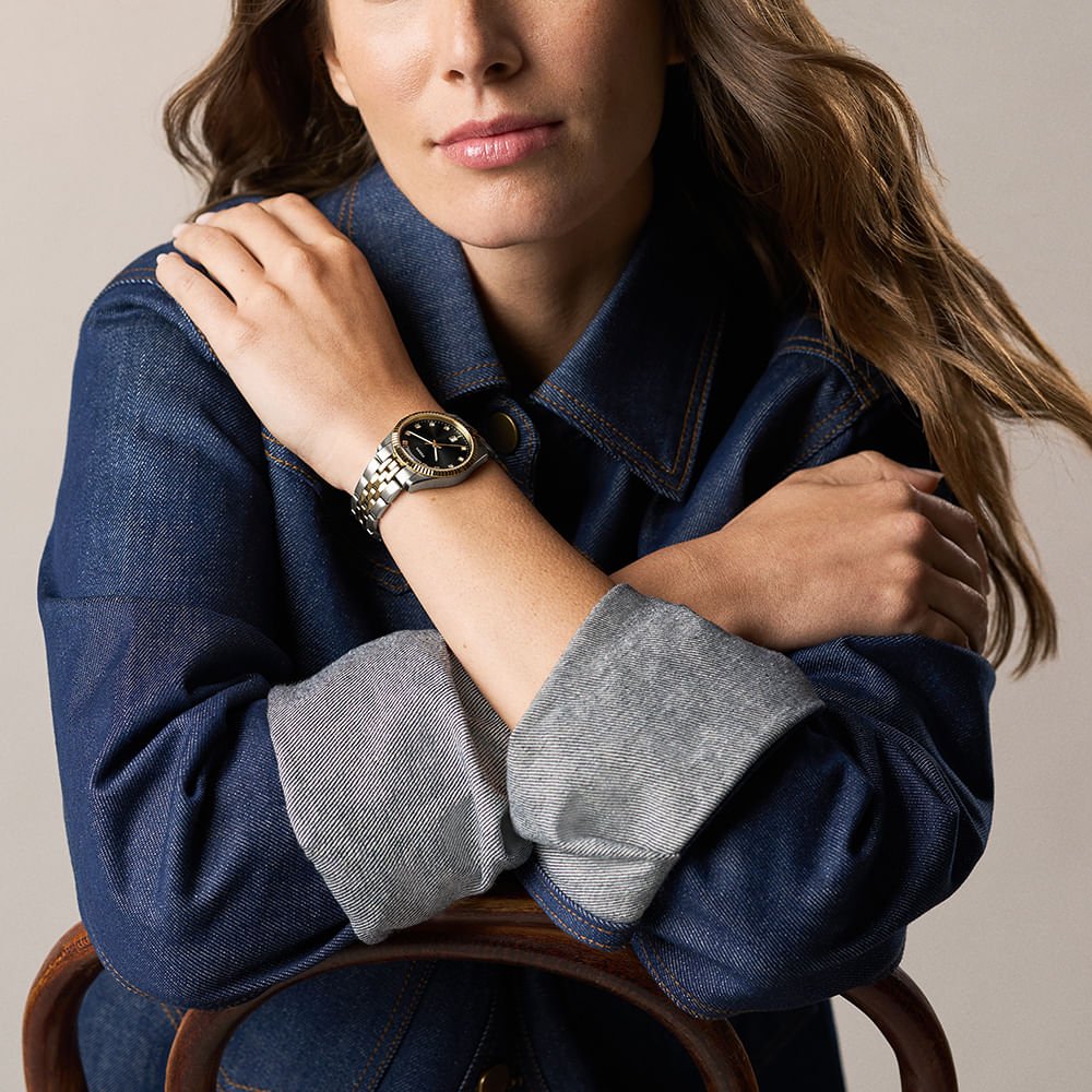 Relógio Fossil Feminino Scarlette Bicolor - ES5458/1PN Dourado/Prata 3