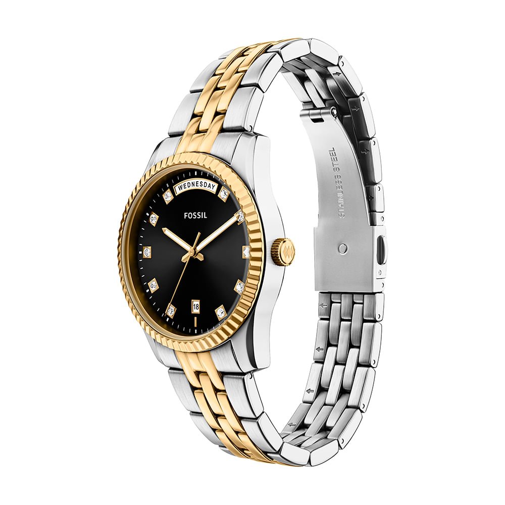 Relógio Fossil Feminino Scarlette Bicolor - ES5458/1PN Dourado/Prata 4
