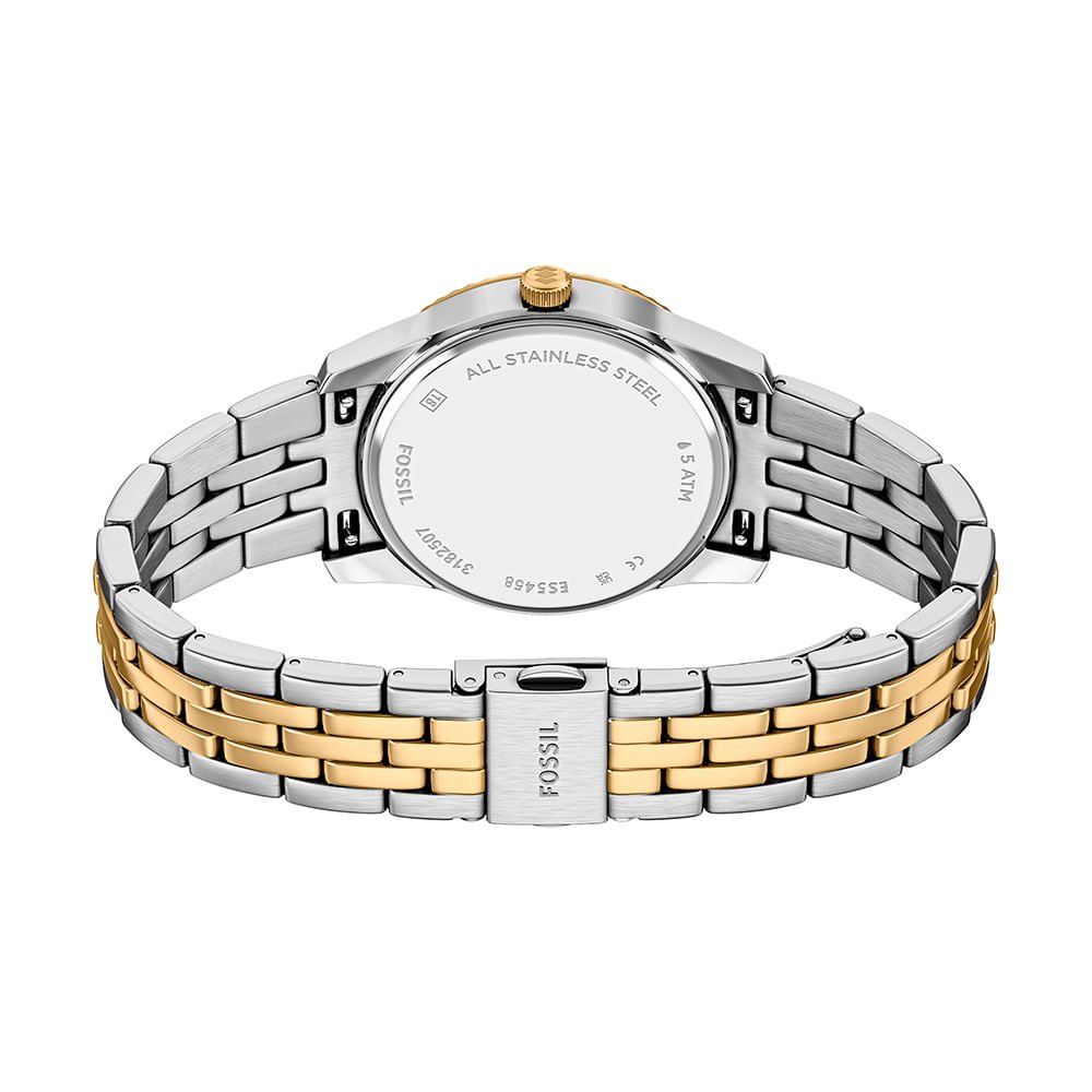Relógio Fossil Feminino Scarlette Bicolor - ES5458/1PN Dourado/Prata 7