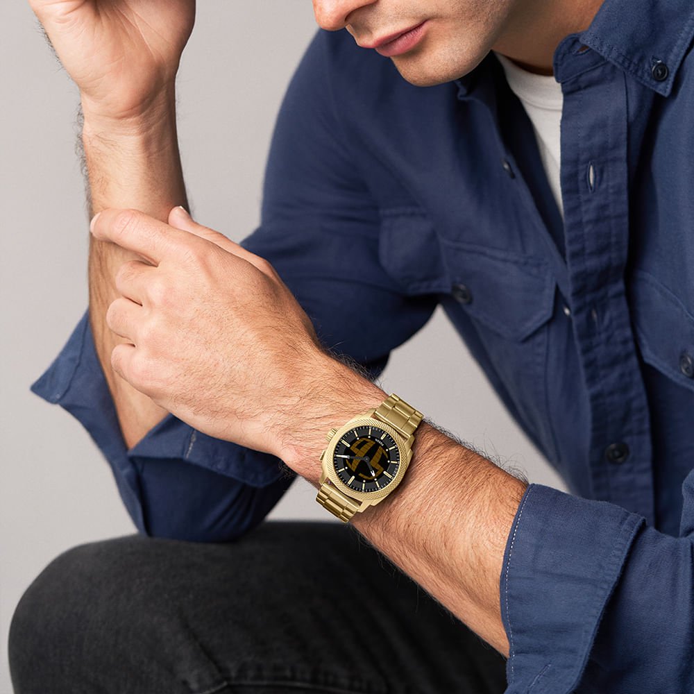 Relógio Fossil Masculino Machine Big Tic Dourado - FS6157/1PN Dourado 2