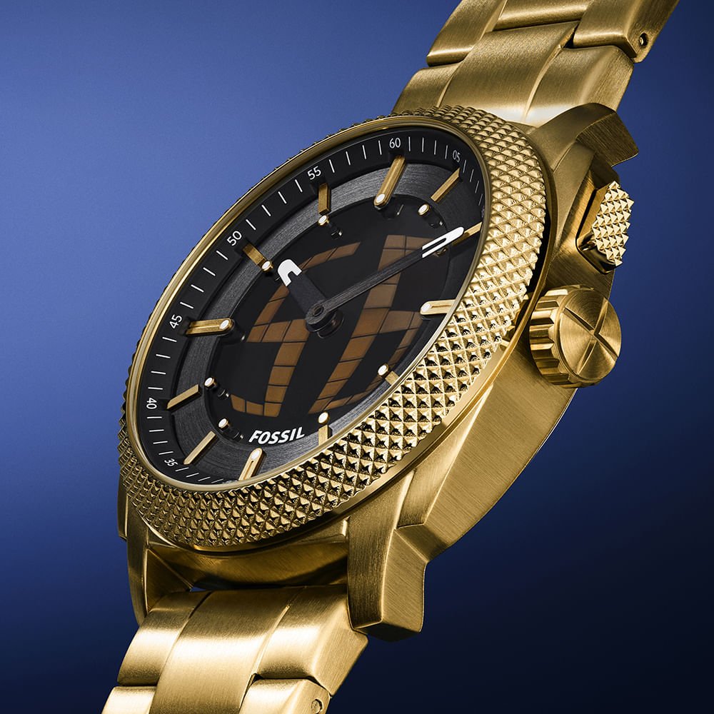 Relógio Fossil Masculino Machine Big Tic Dourado - FS6157/1PN Dourado 10