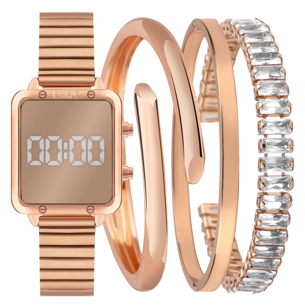 Relógio Euro Feminino Mix Digital Rosé - EUMD27AAF/K4J