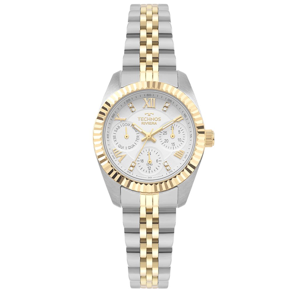Relógio Technos Feminino Riviera Bicolor - VX3JAG/1K Prata/Dourado