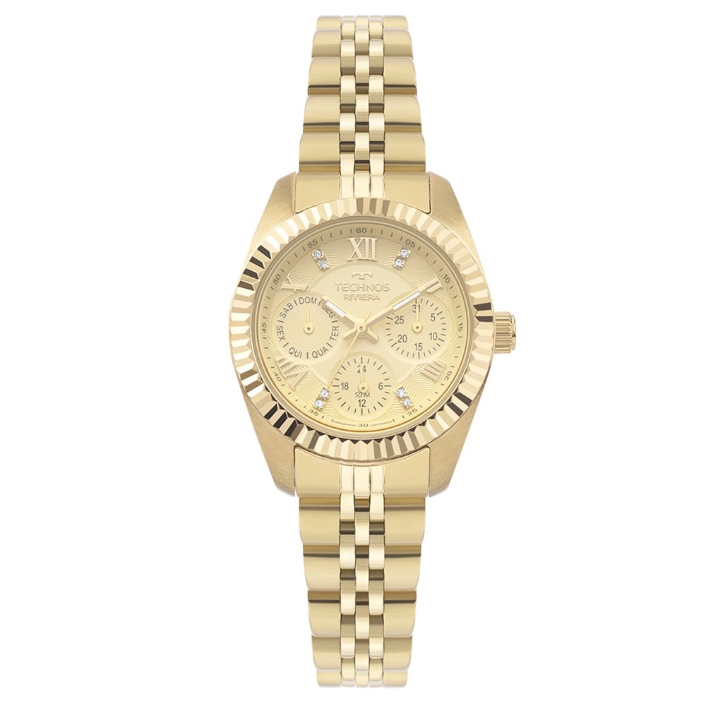 Relógio Technos Feminino Riviera Dourado - VX3JAF/1X