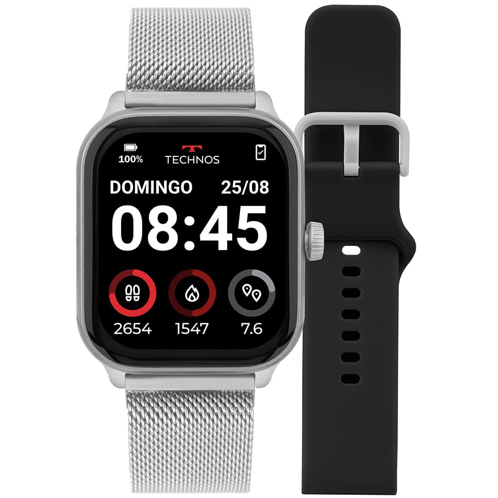 Smartwatch Technos Connect Max Pro Prata - TMAXPAB/8K