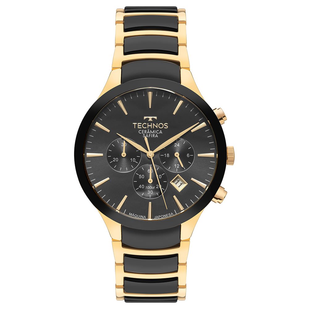 Relógio Technos Masculino Cerâmica Dourado - JS25BDD/2P
