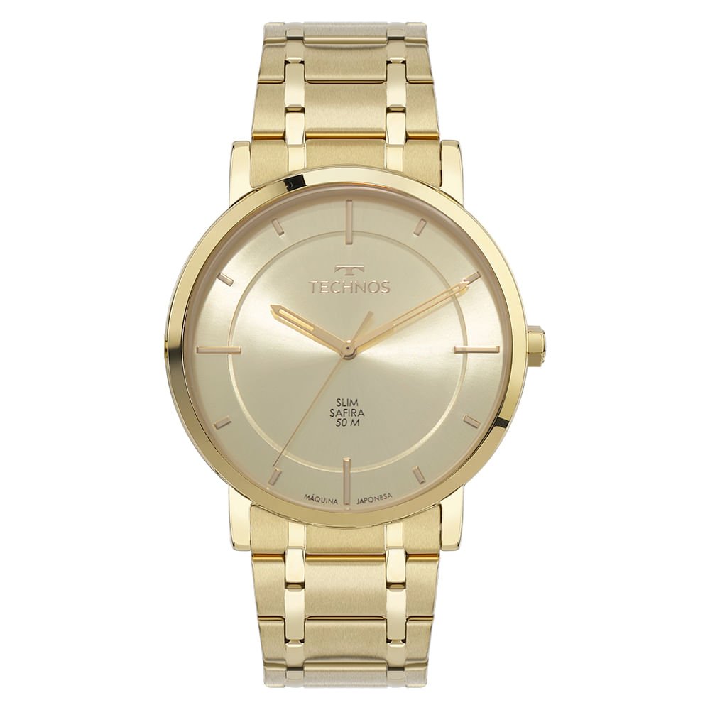 Relógio Technos Masculino Slim Dourado - GL32BZ/1X