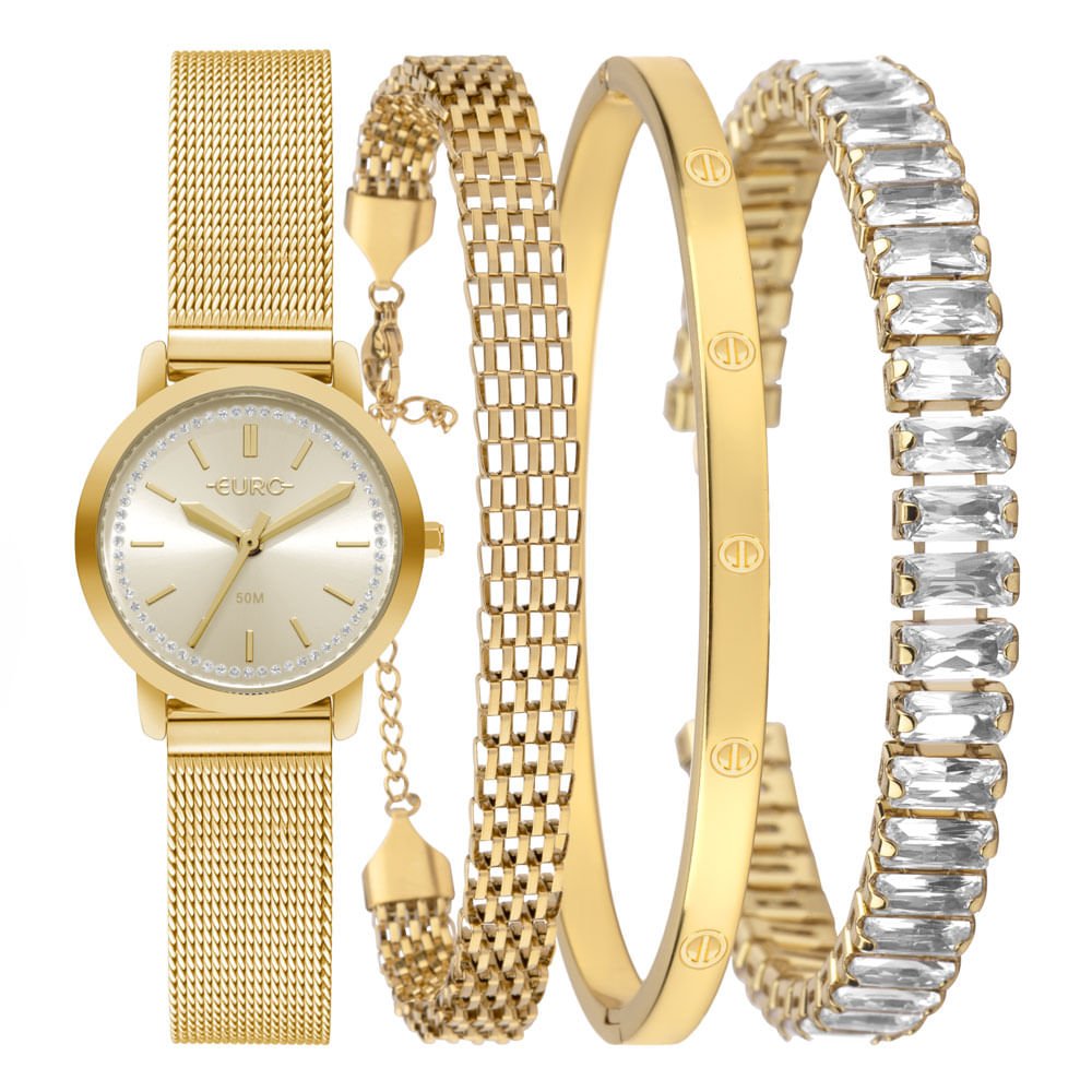 Relógio Euro Feminino Mix Elegante Dourado - EU2035ZCE/K4D
