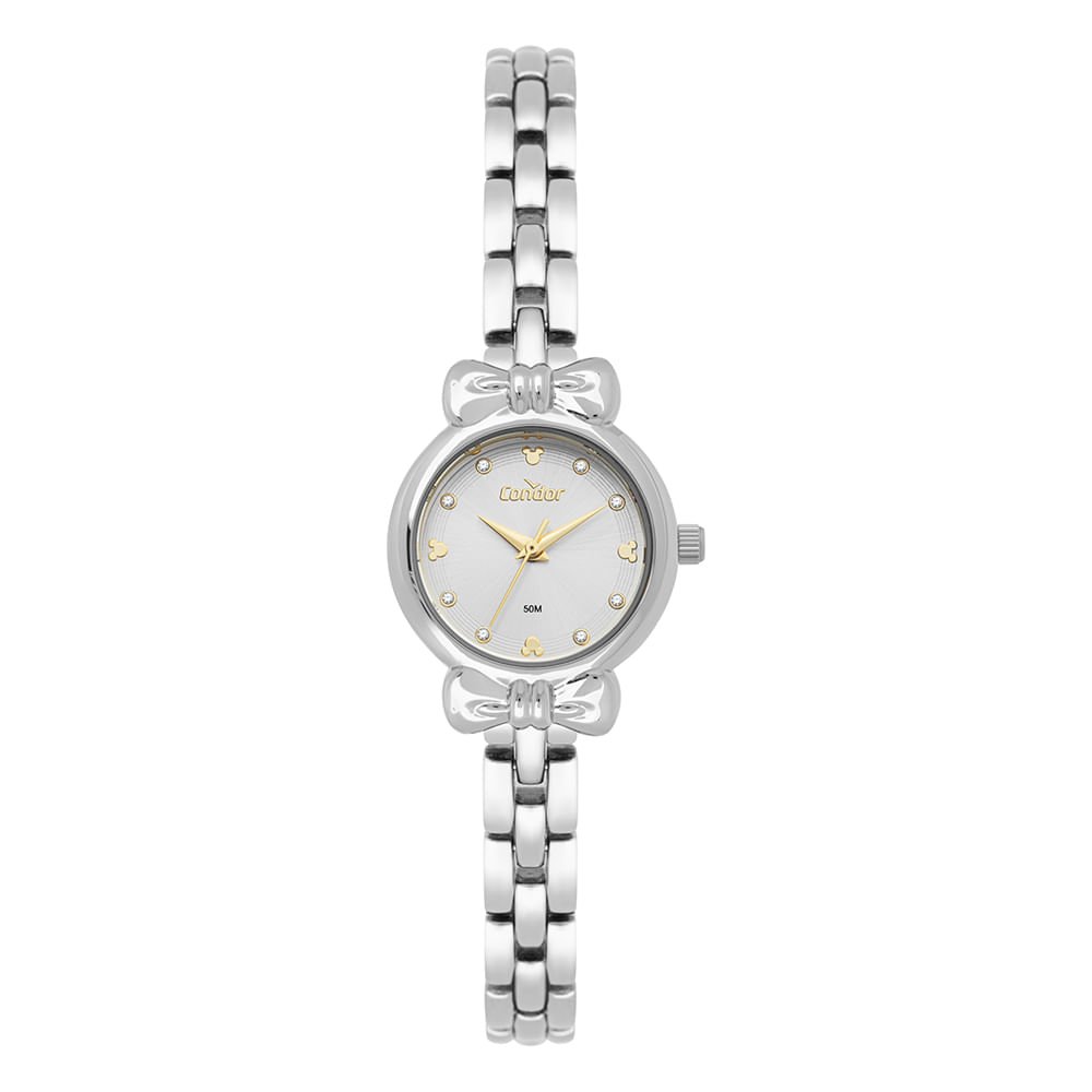 Relógio Condor Feminino Disney Mickey Prata - CO2035OBU/5K