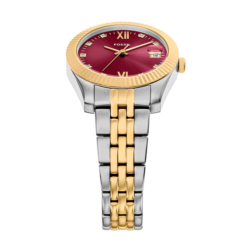 Relógio Fossil Feminino Scarlette Bicolor - ES5461/1RN Prata/Dourado 5