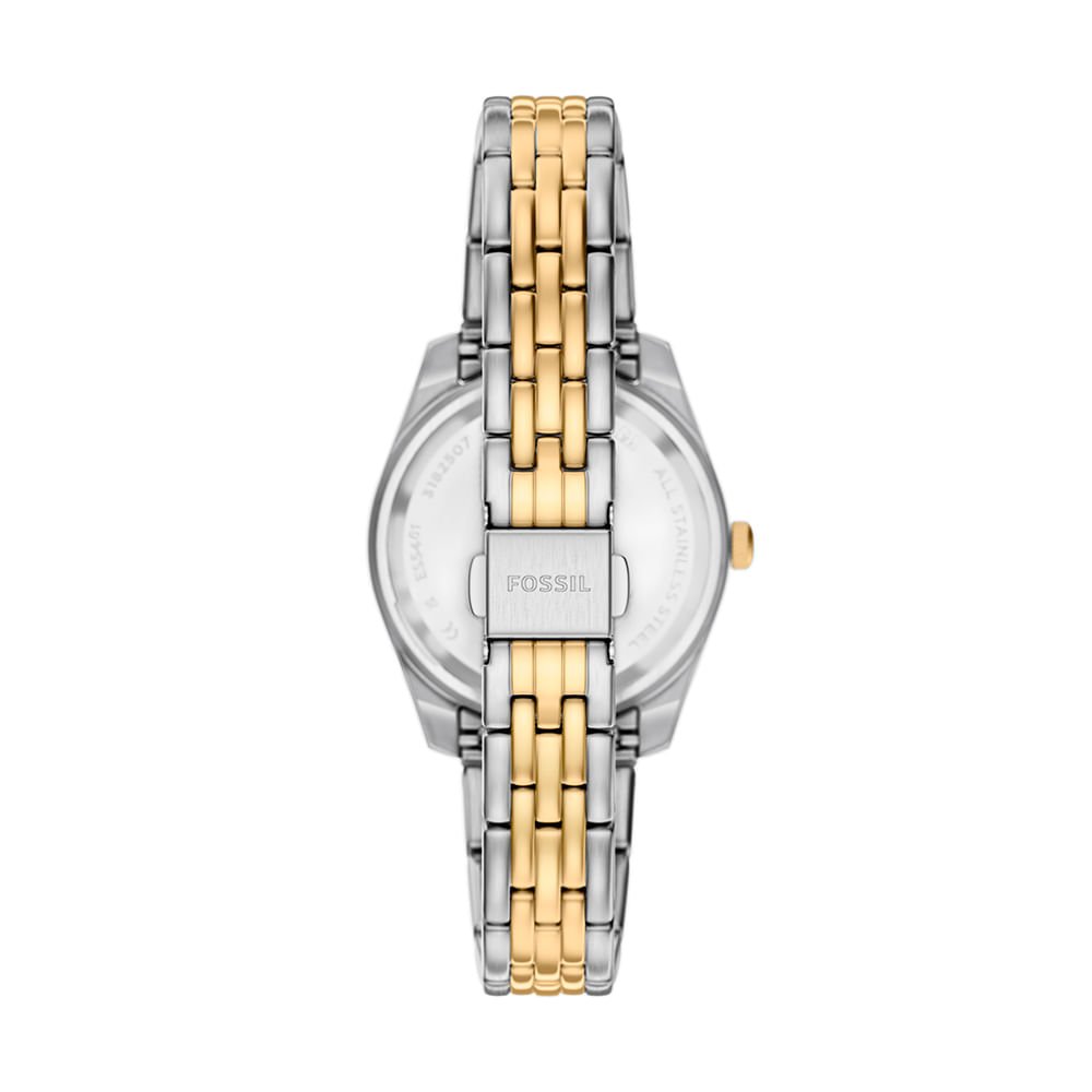 Relógio Fossil Feminino Scarlette Bicolor - ES5461/1RN Prata/Dourado 6