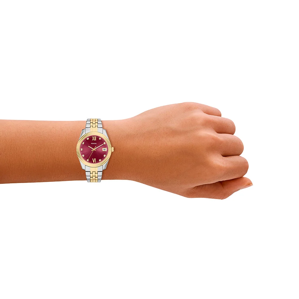 Relógio Fossil Feminino Scarlette Bicolor - ES5461/1RN Prata/Dourado 7