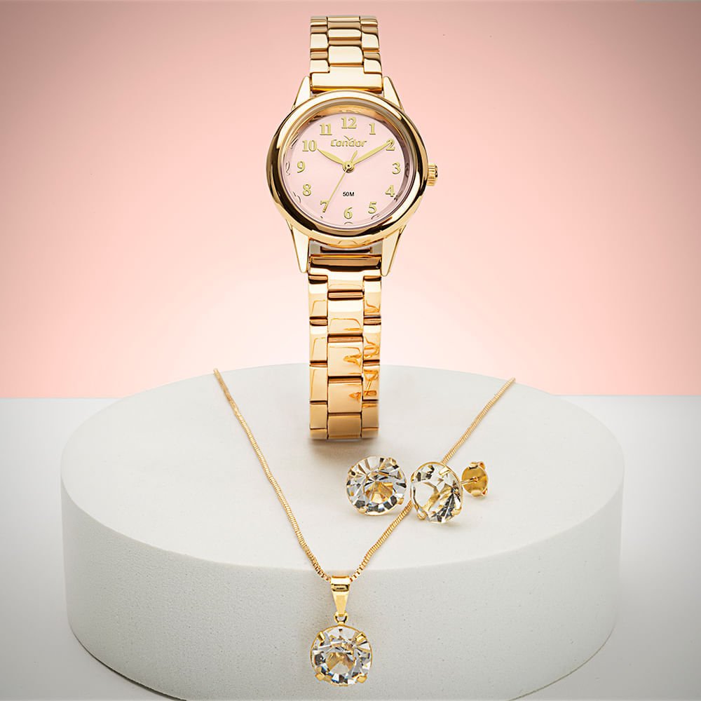Kit Relógio Condor Feminino Mini Dourado - CO2035OAH/K4T Dourado 4