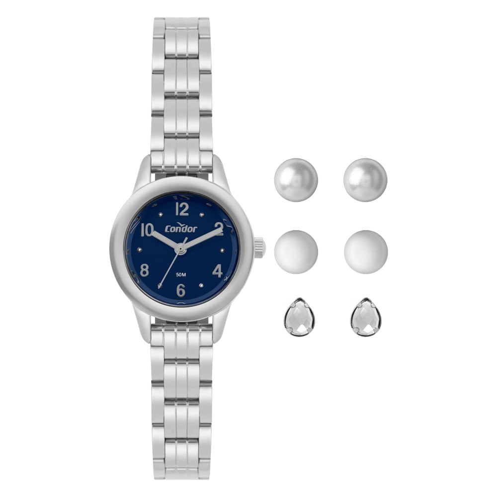 Kit Relógio Condor Feminino Mini Prata - CO2035NZN/K4A