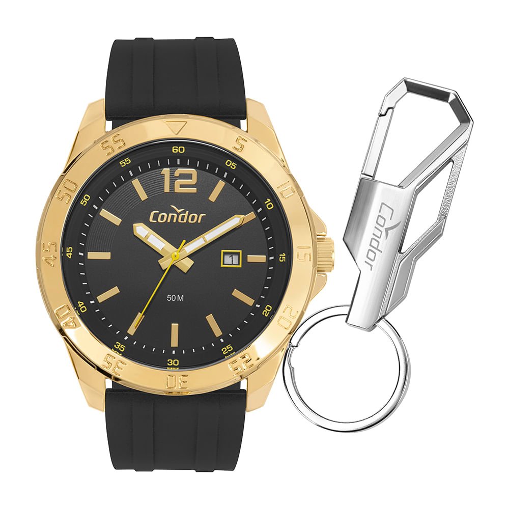 Kit Relógio Condor Masculino Drive Dourado - CO2115NDK/K5D