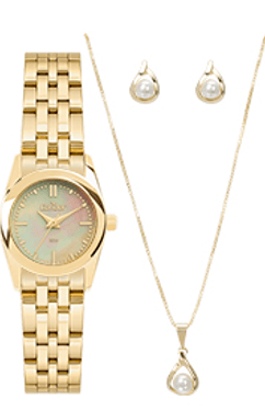 Kit Relógio Condor Feminino Mini Dourado - CO2036MZO/K4X