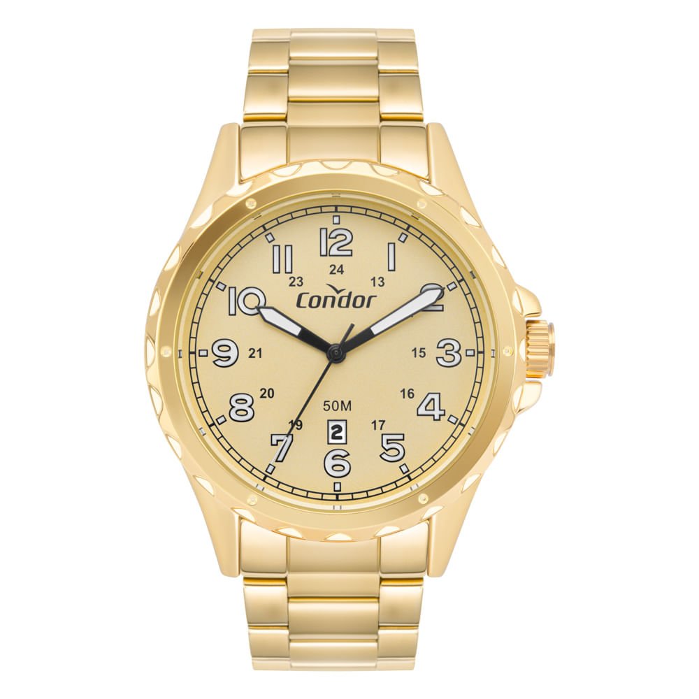 Relógio Condor Masculino Militar Dourado - CO2115NCV/4D
