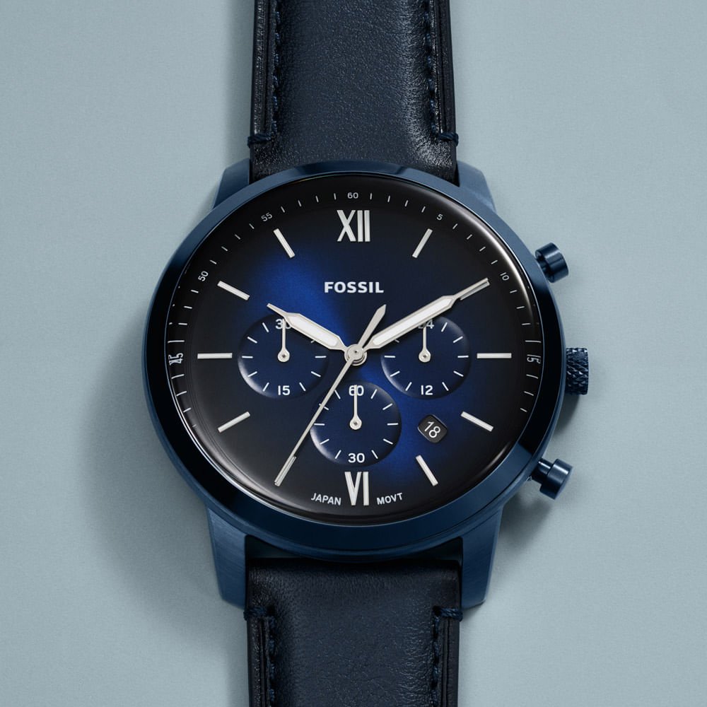 Relógio Fossil Masculino Neutra Azul - FS6168/0AN Azul 2