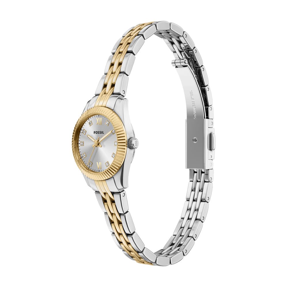Relógio Fossil Feminino Scarlette Bicolor - ES5473/1KN Dourado 3