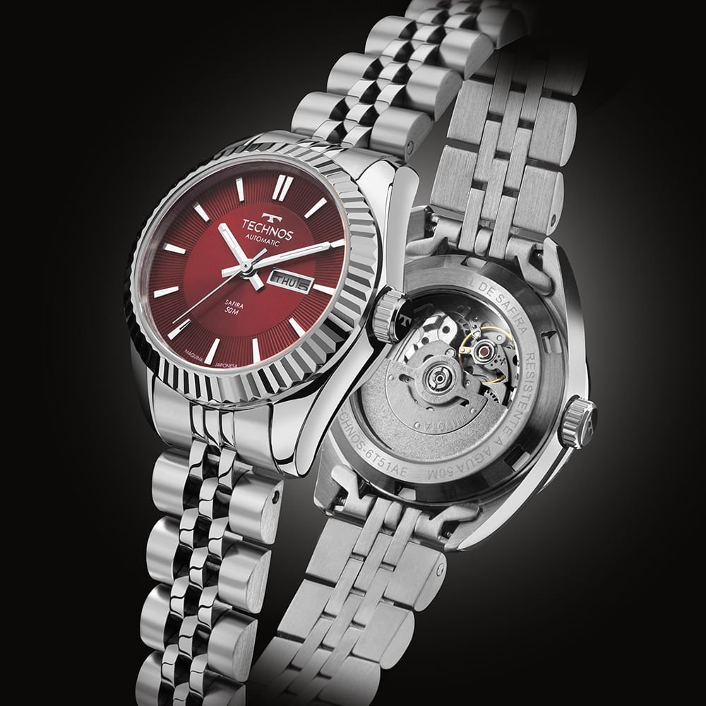 Relógio Technos Feminino Automático Riviera Prata - 6T51AE/1R Prata 4