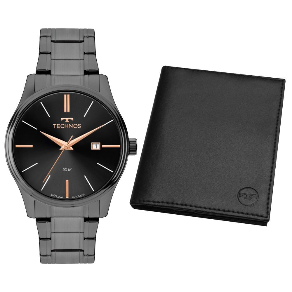 Kit Relógio Technos Masculino Steel Grafite - 2115UBM/K1P Grafite 2