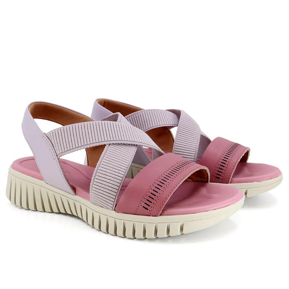 SANDALIA USAFLEX PLATAFORMA ELASTICO LASER REF AH0111 Roxo 2